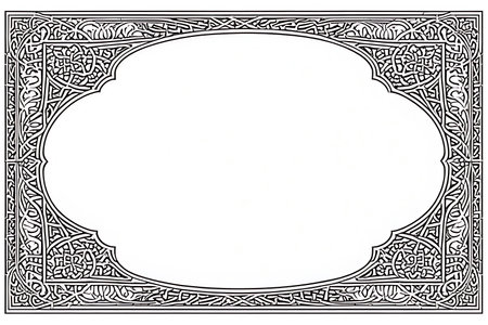 Oriental frame on a white background. A vector illustration.の素材