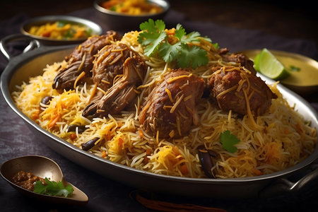 Chicken Biryani - Traditional Indian chicken biryani with basmati riceの素材
