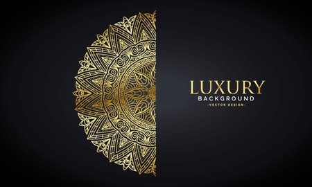 luxury ornamental mandala design background in gold color vector illustrationのイラスト素材
