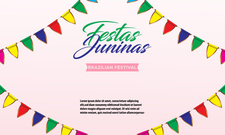 Festa Junina. Brazil Carnival Background. Vector Illustration.のイラスト素材