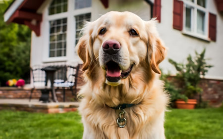 Smiling indian businessman working on laptop while sitting at desk in officeの素材