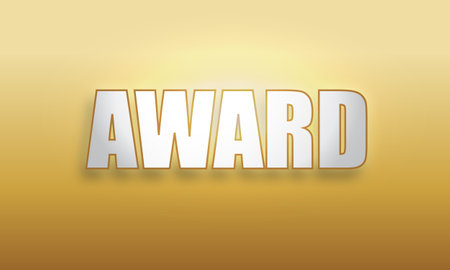 award text on a gold background. Vector illustration. Eps 10.のイラスト素材