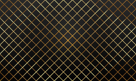 Luxury seamless pattern with golden lines on black background. Vector illustrationのイラスト素材