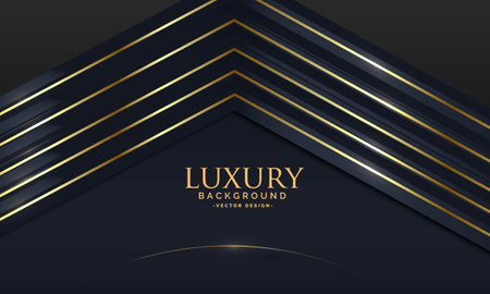 Luxury premium dark background with golden lines. Graphic design elementのイラスト素材