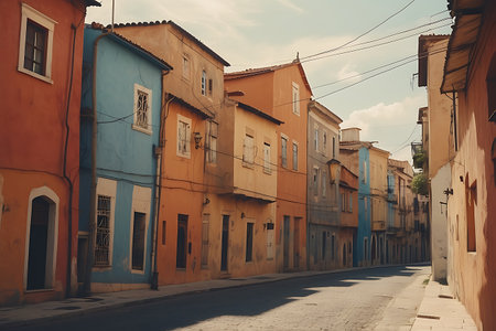Colorful street in the old town of Trinidad, Cuba. Vintage style.の素材