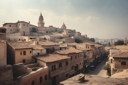 View of the city of Matera, Basilicata, Italyの素材