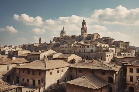 Panoramic view of the city of Matera. Basilicata. Italy.の素材