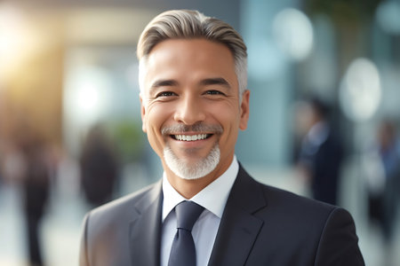 Portrait of handsome mature businessman in office. Successful business conceptの素材
