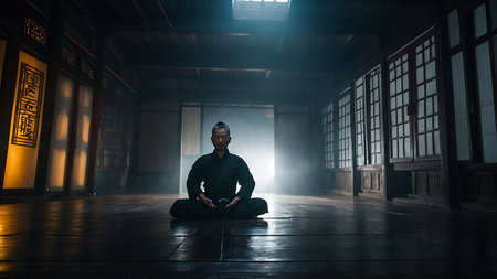 Muslim man praying in the mosque. Ramadan Kareem and Eid Mubarak concept.の素材