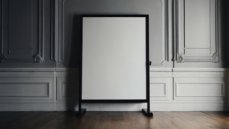 Blank black poster in classic interior. Mock up, 3D Renderingの素材