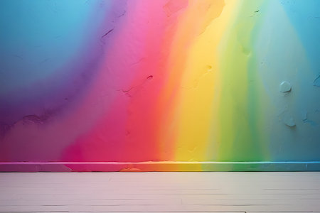 Colorful abstract background painted on the walls of the house. Rainbow colors.の素材
