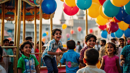 child playing on the playgroundの素材