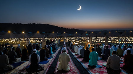 Muslim pilgrims from all over the world gathered to perform Umrah or Hajj at the Haram Mosque in Mecca, Saudi Arabia, days of Hajjの素材