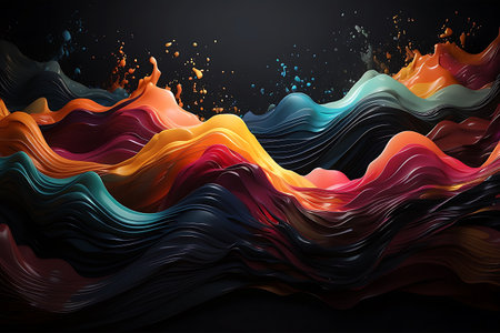 Abstract wavy background. 3d rendering, 3d illustration.の素材