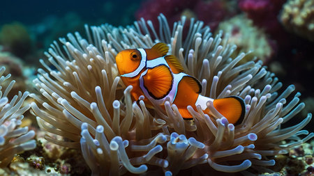 Clown anemonefish in the Red Sea, Egypt.の素材