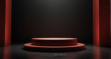 Abstract scene podium mockup. Award ceremony concept. 3d renderの素材