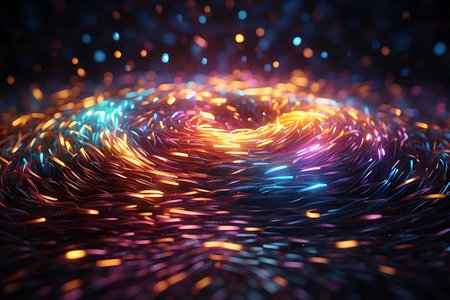 abstract background of glowing particles with depth of field and bokehの素材