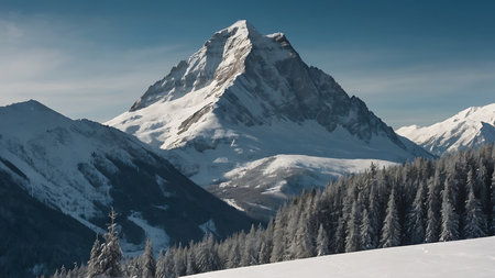 Winter in the swiss alps (Schweiz, Switzerland)の素材