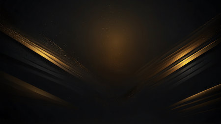 Abstract dark background with golden stripes. 3d rendering, 3d illustration.の素材