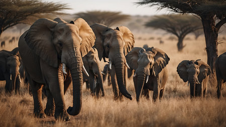 Elephants in Chobe National Park, Botswana, Africaの素材