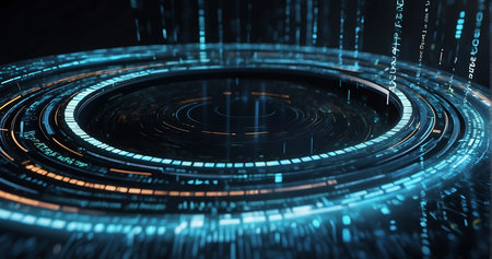 Futuristic technology interface. Digital data flow. 3d renderingの素材