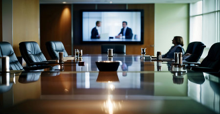 Business people at a meeting in a modern conference room (selective focus)の素材