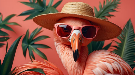 Acoustic guitar on the windowsill at sunset with music notes.の素材