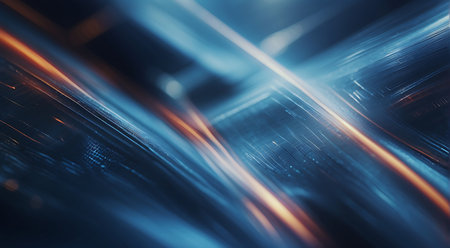 3D rendering of abstract technology concept - computer generated image with bokeh lightsの素材