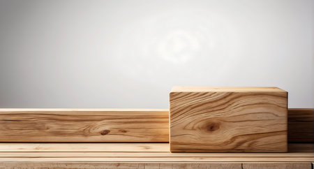 Wooden podium on white background. 3d rendering. Mock upの素材