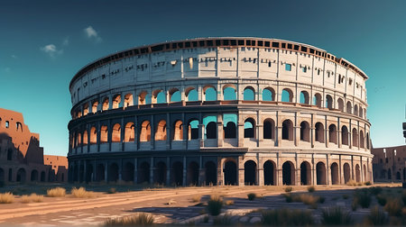 The Colosseum in Rome, Italy. 3D renderingの素材