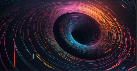 Abstract technology background with glowing lines. 3d rendering toned imageの素材