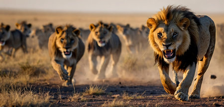 Lion in the Okavango Delta - Moremi National Park in Botswanaの素材