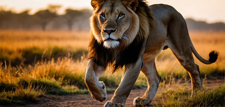 Lion in the Okavango Delta - Moremi National Park in Botswanaの素材