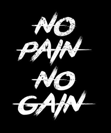 "No Pain No Gain" typography t-shirt designのイラスト素材