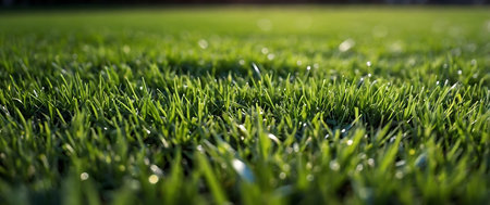 Green grass in the morning light. Close-up. Selective focus.の素材
