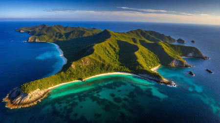 Aerial view of the island of Similan, Phuket, Thailandの素材