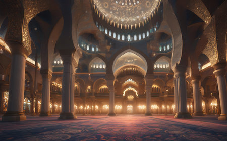 Interior of the Hassan II Mosque in Casablanca, Moroccoの素材
