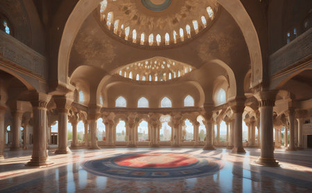 Interior of the Hassan II Mosque in Casablanca, Moroccoの素材