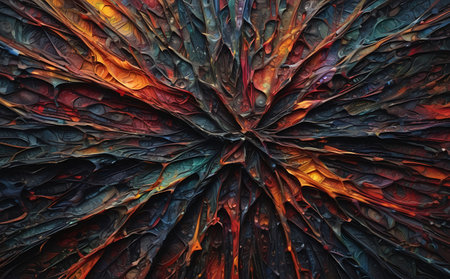 abstract background of the colored autumn leaves in the form of a circleの素材