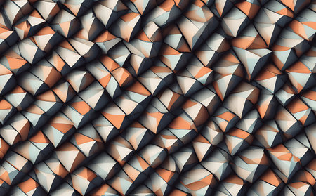 Seamless pattern of geometric shapes. 3d rendering, 3d illustration.の素材