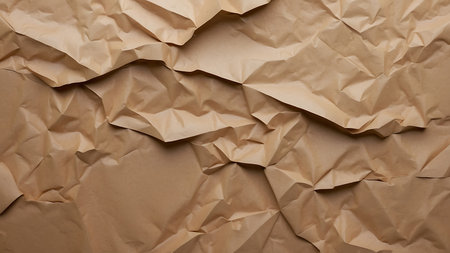 Brown crumpled paper background. Crumpled paper texture.の素材