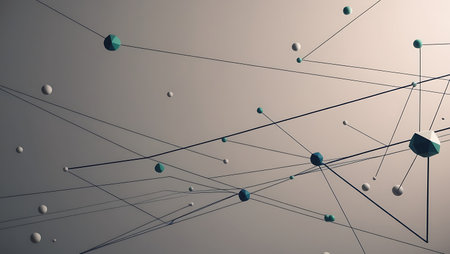 Abstract polygonal space low poly dark background with connecting dots and lines. Connection structure. 3d renderingの素材