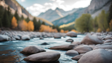 Mountain river in the Altai mountains, Russia. Autumn landscapeの素材