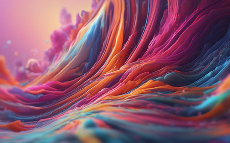 3d rendering, abstract background with colorful waves, computer generated imagesの素材