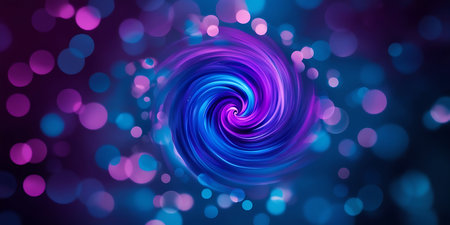 Abstract twirl blue background with bokeh effect. Vector illustrationの素材