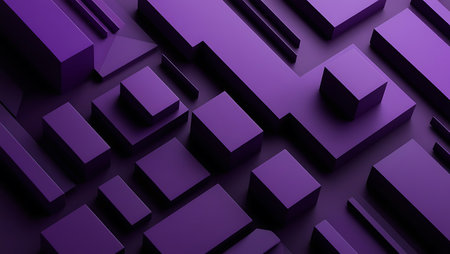 Abstract 3d rendering of chaotic geometric shapes. Colorful background with empty space for text.の素材