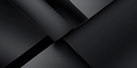 Black abstract geometric background. Minimal design. 3d render illustrationの素材