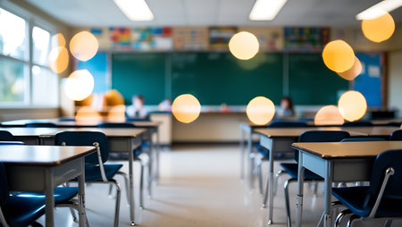 Interior of a gymnasium with basketball court and white floorの素材