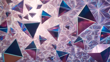 Triangles background. 3d illustration. Polygonal pattern.の素材