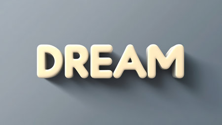 3D Illustration of the Word Dream on a White Background.の素材